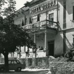 Pohľad na hotel Odboj v Oravskom Podzámku, 1963.